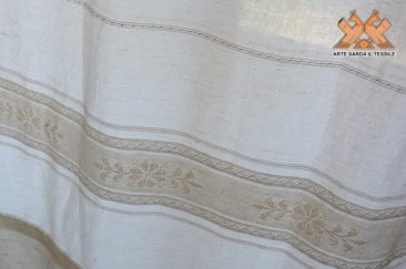 telo tenda disegno fiorellino pistoccu lino fine